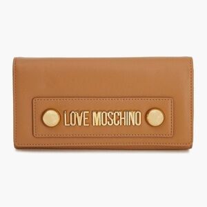 LOVE MOSCHINO Faux Leather Wallet with Gold Detachable Chain Strap - NEW IN BOX